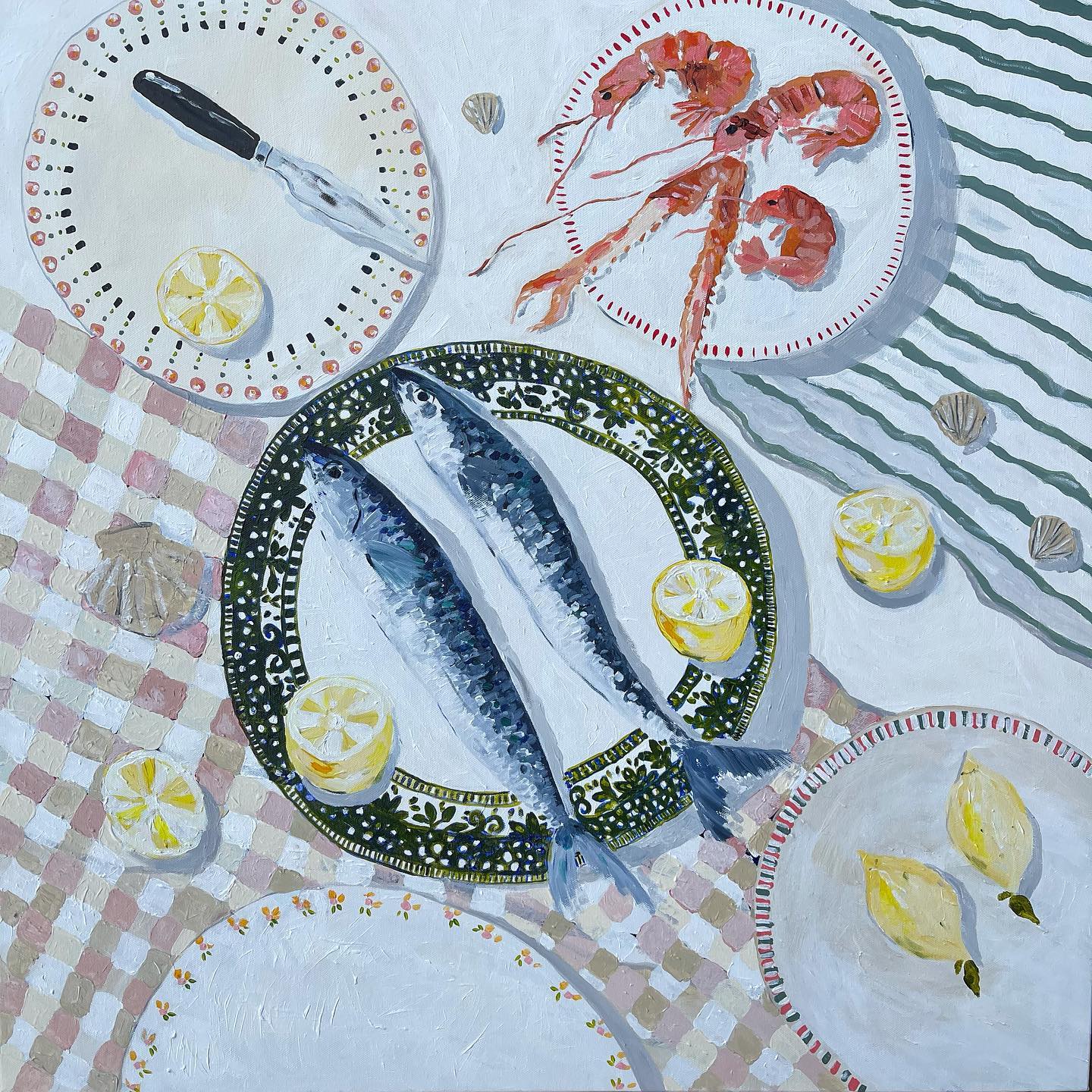 A seafood picnic Print