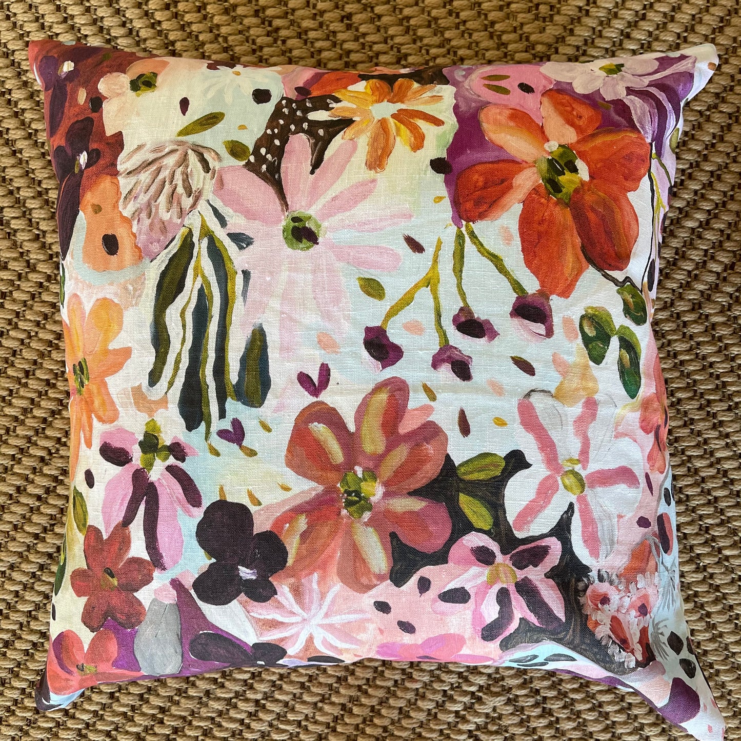 “Settle petal” 55x55cm linen cushion with quality feather insert